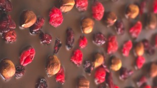Corteccia di cioccolato con nocciole e frutta secca
